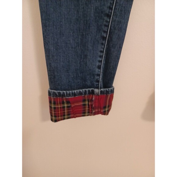 Lauren Ralph Lauren Premier Straight Ankle Jeans Womens 4 Tartan Plaid Pant Cuff - Picture 5 of 10